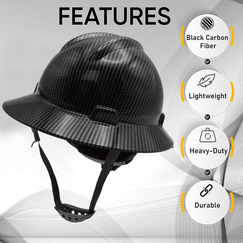 Handcrafted carbon fiber safety helmet - suitable for blue-collar workers, ultra-lightweight, hard material protects your safety