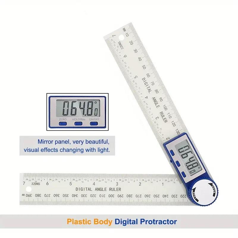 2 in 1 Angle Finder Ruler with 7 Inch/200mm Angle Measuring Tool for Woodworking/Carpenter/Construction/DIY Measurement