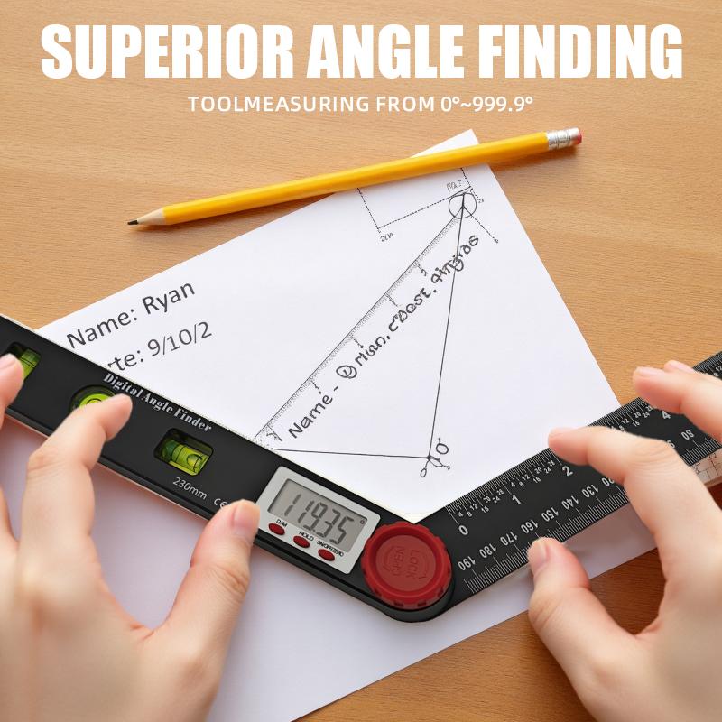 2 in 1 Angle Finder Ruler with 7 Inch/200mm Angle Measuring Tool for Woodworking/Carpenter/Construction/DIY Measurement