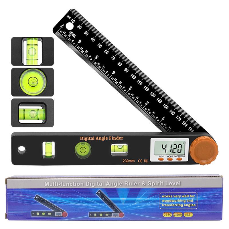2 in 1 Angle Finder Ruler with 7 Inch/200mm Angle Measuring Tool for Woodworking/Carpenter/Construction/DIY Measurement
