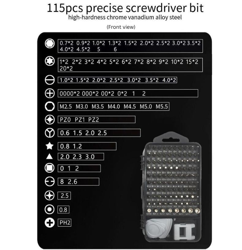 Precision Set, Professional Grade 117 in 1 Repair Tool Kit for Electronics, Computer, , Laptop, Console, Watch, Eyeglasses, Modding, and DIY Projects