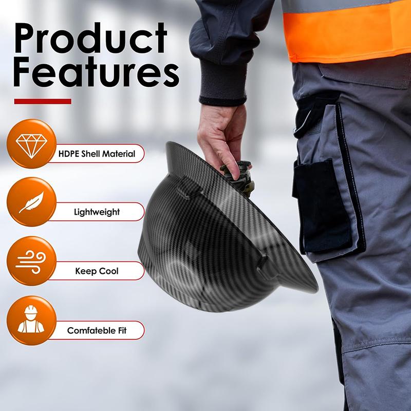 Handcrafted carbon fiber safety helmet - suitable for blue-collar workers, ultra-lightweight, hard material protects your safety