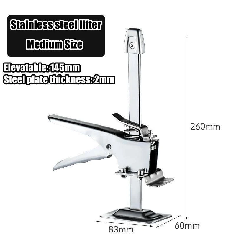 Lever-operated jack handle, construction jack, wall tile positioning tool, multi-purpose height-adjustable lifting device, door panel lifting cabinet, lifting height: 6.69 inches, dynamic load capacity: 450 lbs per pair